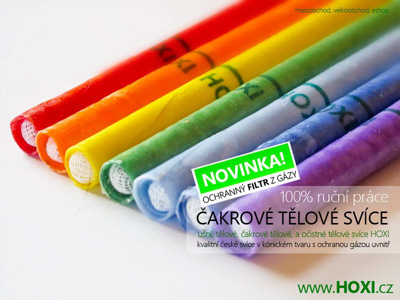 čakrové tělové svíce HOXI s ochranným filtrem